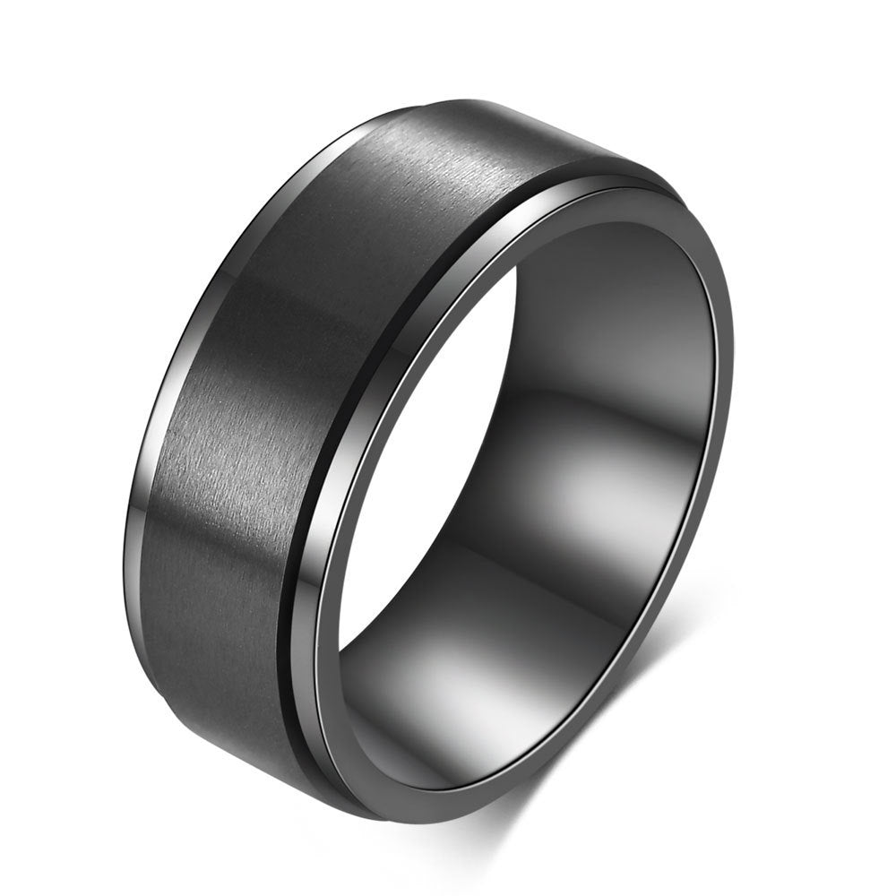 Mens Titanium Steel Ring Geometric Design Europe And America Style Simple Band Opening Ceremony Gift IndividuallyPacked