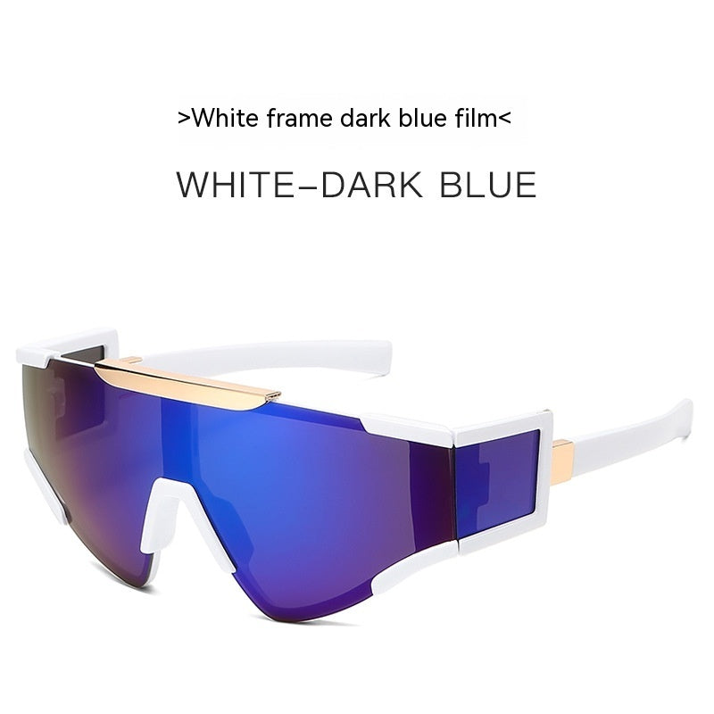 Mens Cycling Sunglasses Outdoor Sports Full Frame UV Protection Special Shaped Mirror Glasses PC Frame Comfort