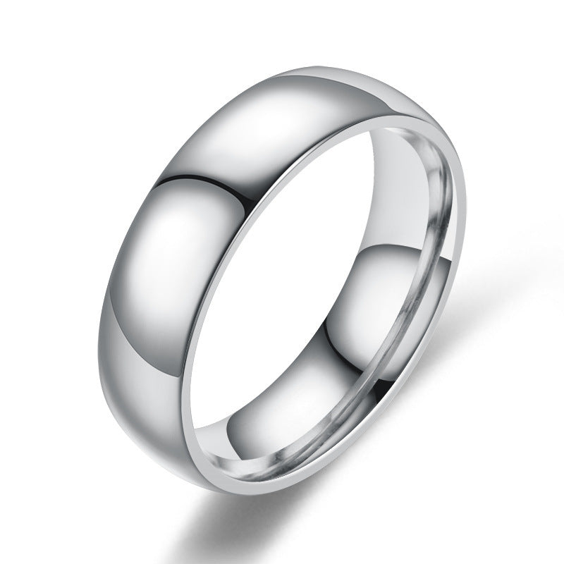 Durable Stainless Steel Ring 6mm CNC Processed Vacuum Plated Polished Finish with Inner and Outer Ball Design Details