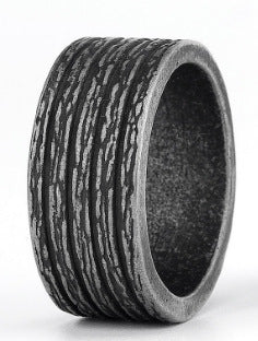 Titanium Steel Textured Ring For Unisex Wear With Modern Style And Sturdy Finish Ideal Everyday Accessory Gift