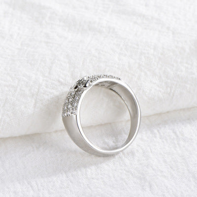 White AAA Zircone Womens Ring 925 Silver Music Band Engagement Wedding Promise Ring For Women Elegant Pure Gem