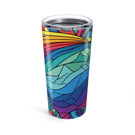 20oz Stainless Steel Printed Tumbler With Double Wall Vacuum Insulation Leak Proof Travel Mug For Hot And Cold