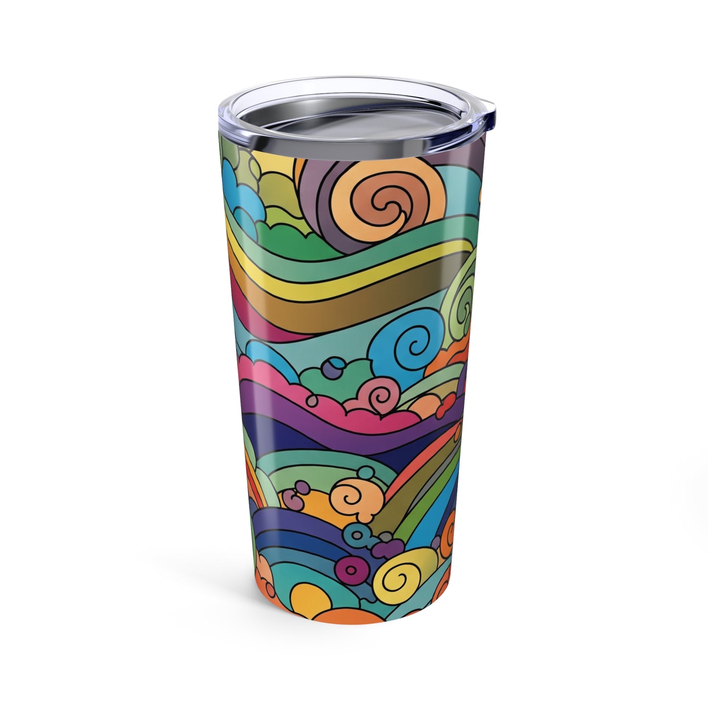 20oz Stainless Steel Tumbler With Printed Design Double Wall Vacuum Insulation Spill Resistant Hot Cold Daily Use