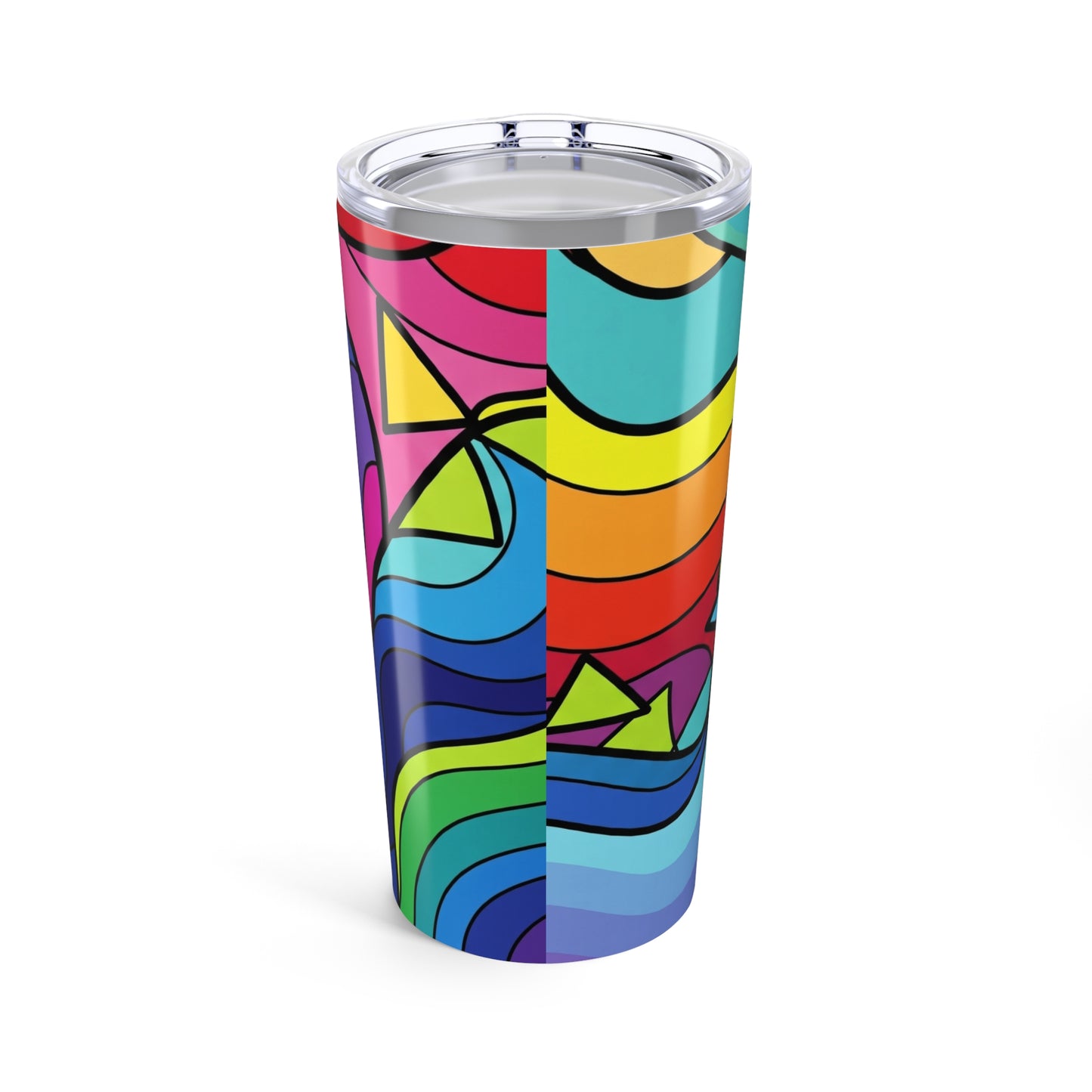 20oz Stainless Steel Tumbler With Printed Design Double Wall Vacuum Insulated Leak Proof Travel Mug With Lid