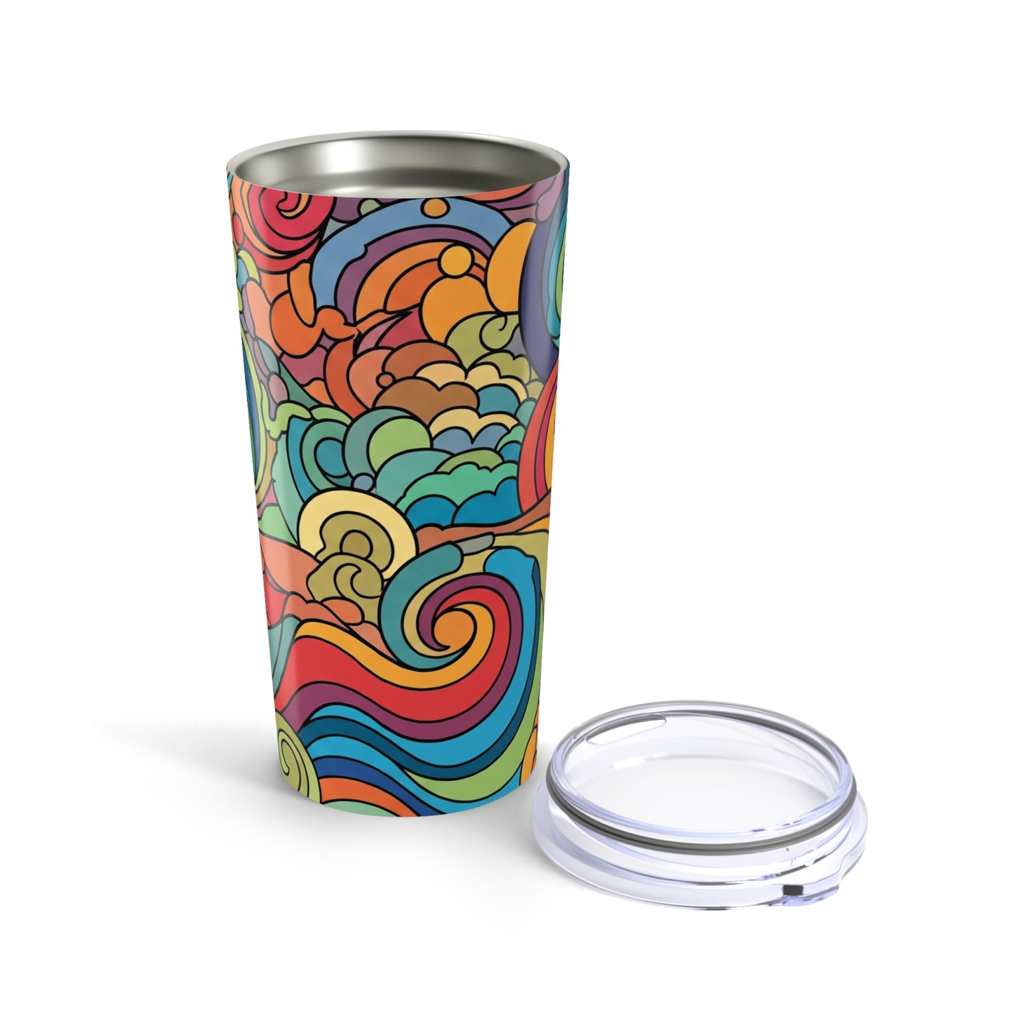 20 Ounce Stainless Steel Tumbler With Unique Printed Design Double Wall Vacuum Insulation Leak Proof BPA Free