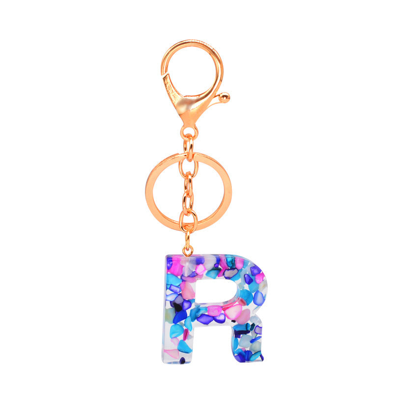 Epoxy Letters Keychain Unisex Initial Pendant Alphabet Charm Decoration With Individual Packaging Epoxy Letters Keychain