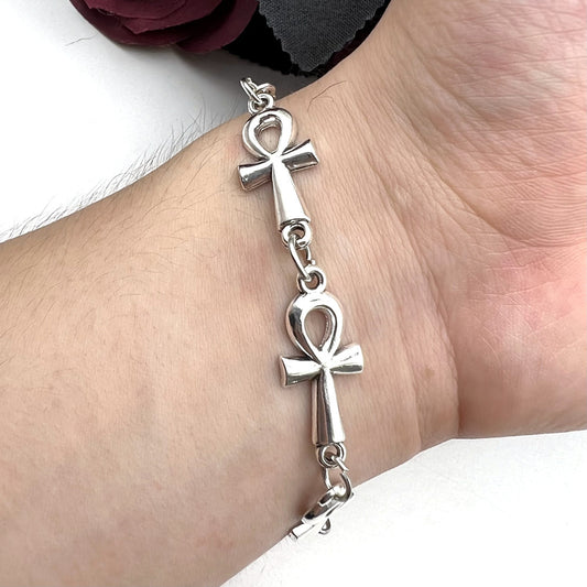 Couples Gothic Cross Bracelet Geometric Alloy Antique Silver