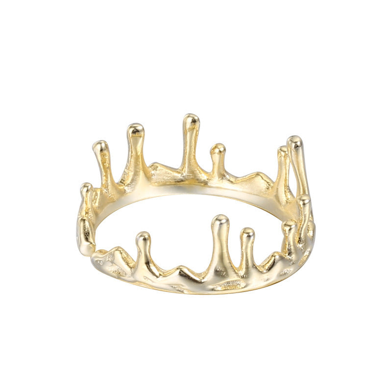 Silver Geometric Ring For Women Irregular Opening Design