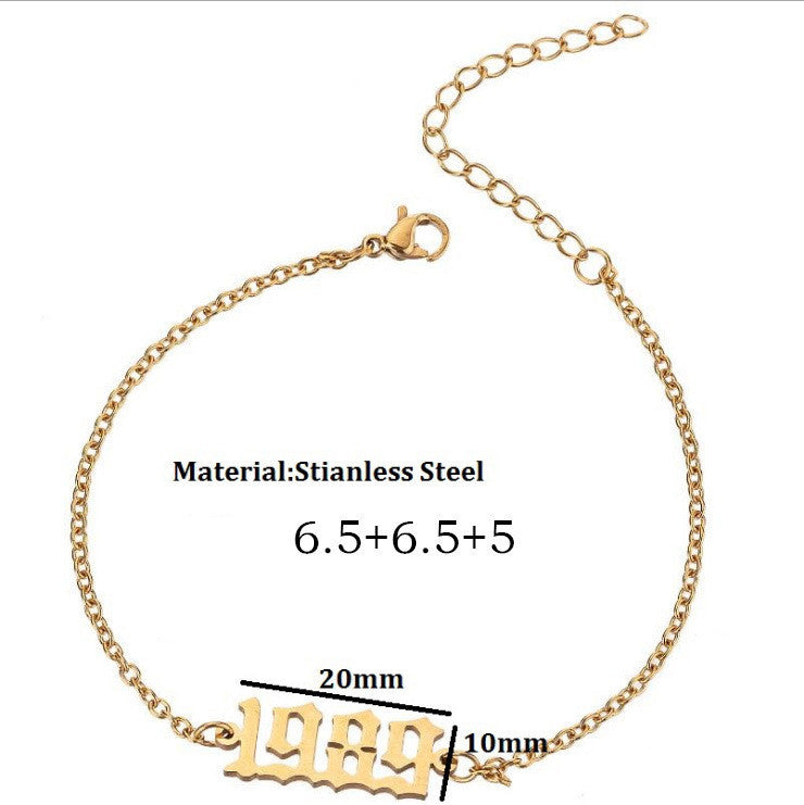 Womens Stainless Steel Bracelet Korean Fashion Design Natal Year Personalized Travel Souvenir Gift Gold Tone