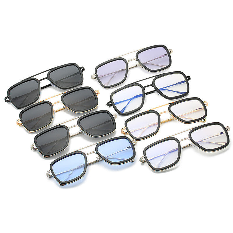 Mens Square Metal Frame Sunglasses UV400 Non Polarized PC Lens Fashion Glasses For Men Durable Build Anti Reflective
