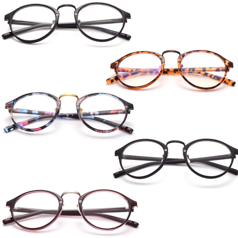 Retro Full Frame Glasses For Decoration And Optician Use Metal Plastic Frame Resin Lenses Colorful Brown For Display