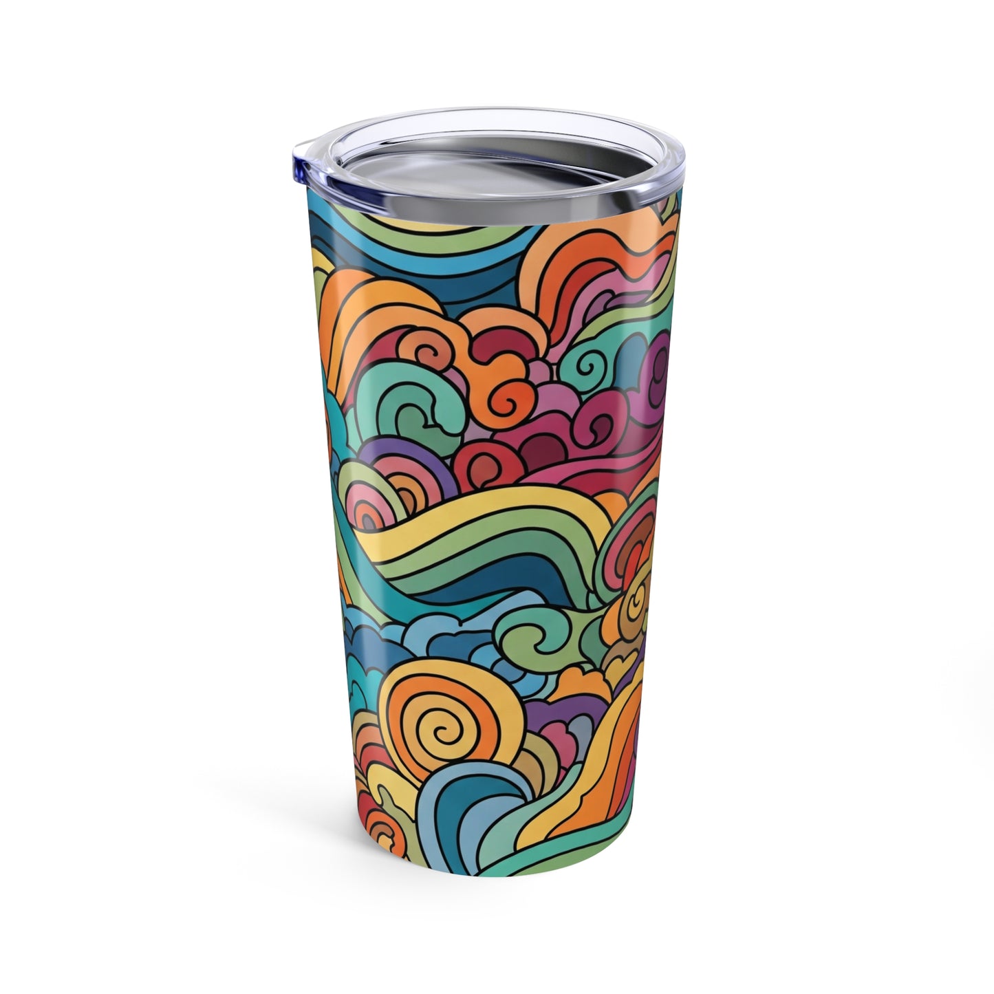 20oz Stainless Steel Printed Design Tumbler With Double Wall Vacuum Insulation Spill Resistant Thermal Coffee Mug