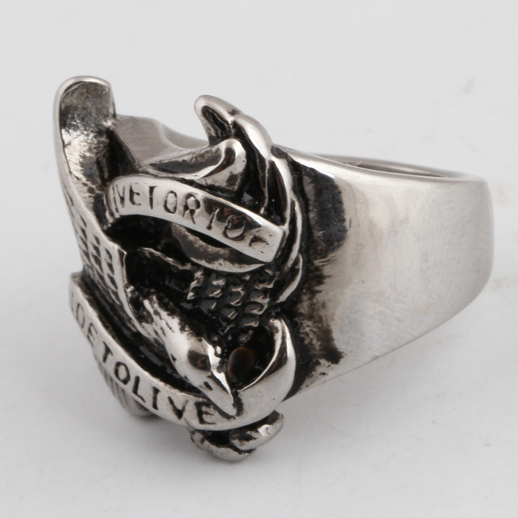 Titanium Eagle Ring