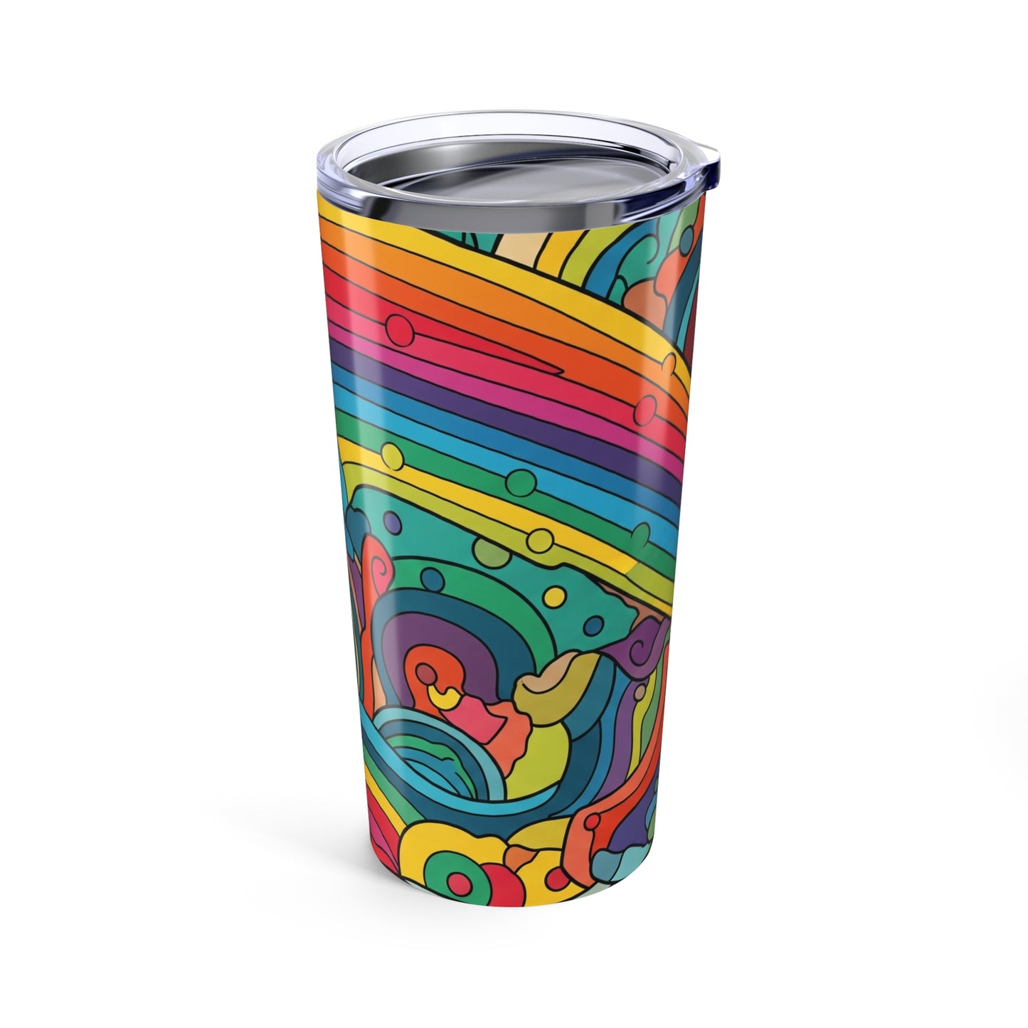 20oz Stainless Steel Travel Mug Double Wall Vacuum Insulated Printed Design Spill Proof Durable Hot Cold