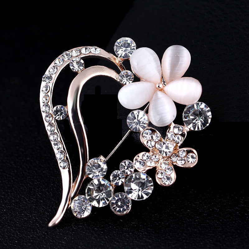 Opal Brooch Alloy Korean Style Womens Animal Pin Accessory