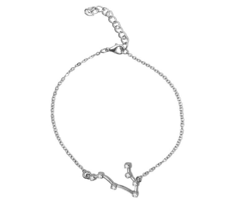 Crystal Constellation Bracelet For Women And Girls Adjustable Length Extender Chain Alloy Charm Everyday Style