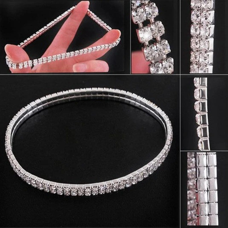 Womens Anklet Bracelet Adjustable Foot Jewelry Elegant Crystal Alloy Silver Tone Beach Anklet Gift For Her For