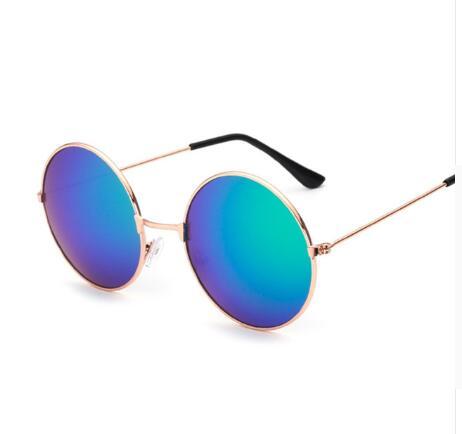 Vintage Round Sunglasses Circle Frame AC Lenses Trendy Metal Eyewear Sun Shielding Glasses Fashion Accessories