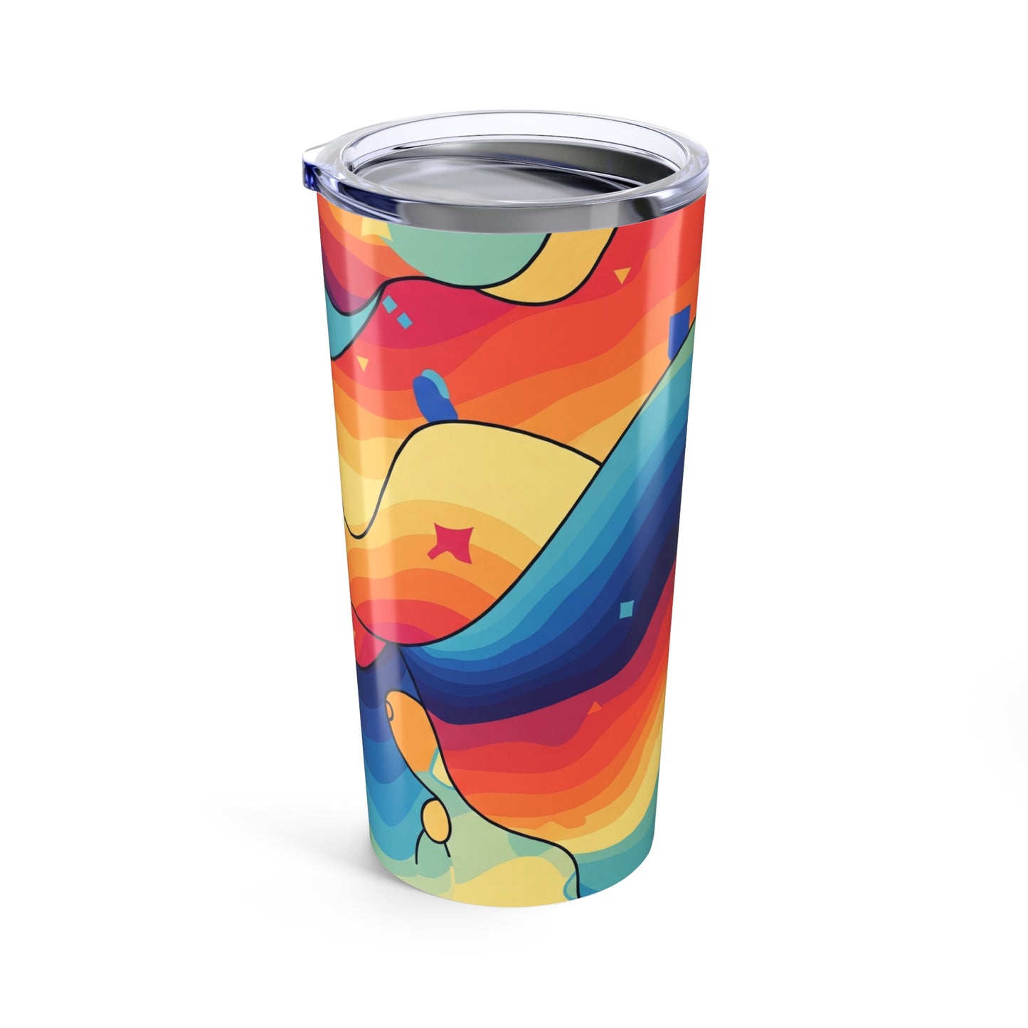 20oz Stainless Steel Tumbler With Printed Design Vacuum Insulated Double Wall Construction Leak Proof Thermal