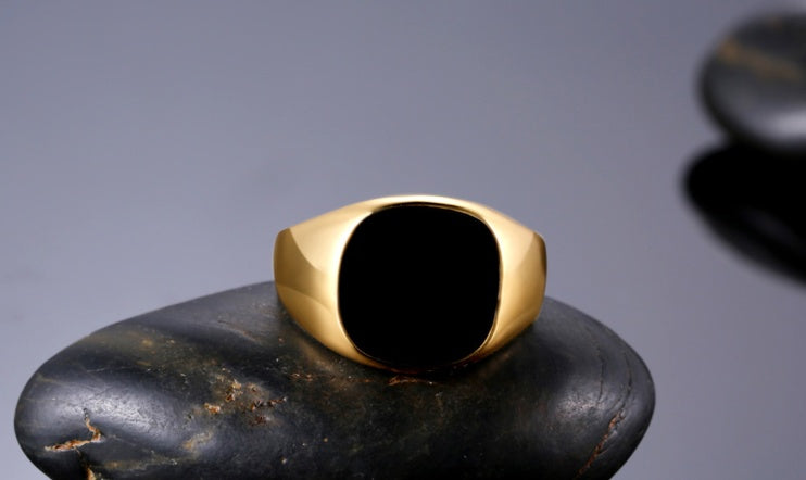 Black Stainless Steel Mens Ring Sleek Minimalist Design With Oil Finish For Everyday Use Timeless Gift For Him