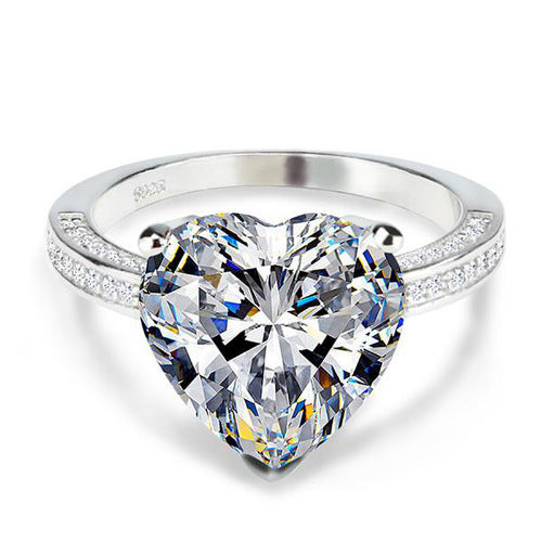 Simulated Diamond Heart Ring For Women Copper Material Lovers Fashion Jewelry Adorned With Sparkle All Day Lux