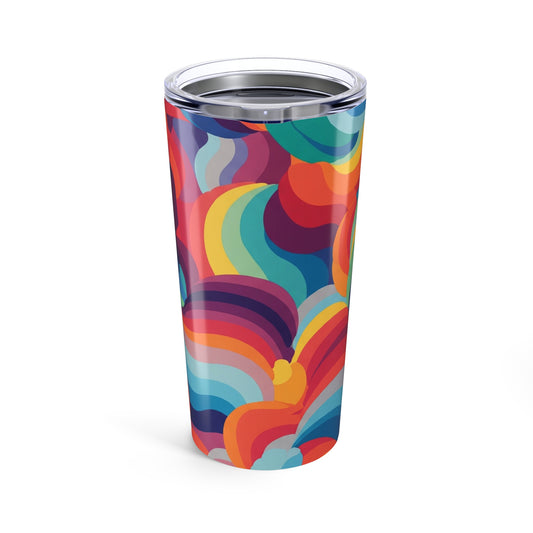 20oz Stainless Steel Tumbler With Printed Design Double Wall Vacuum Insulation Spill Resistant Travel Coffee Mug