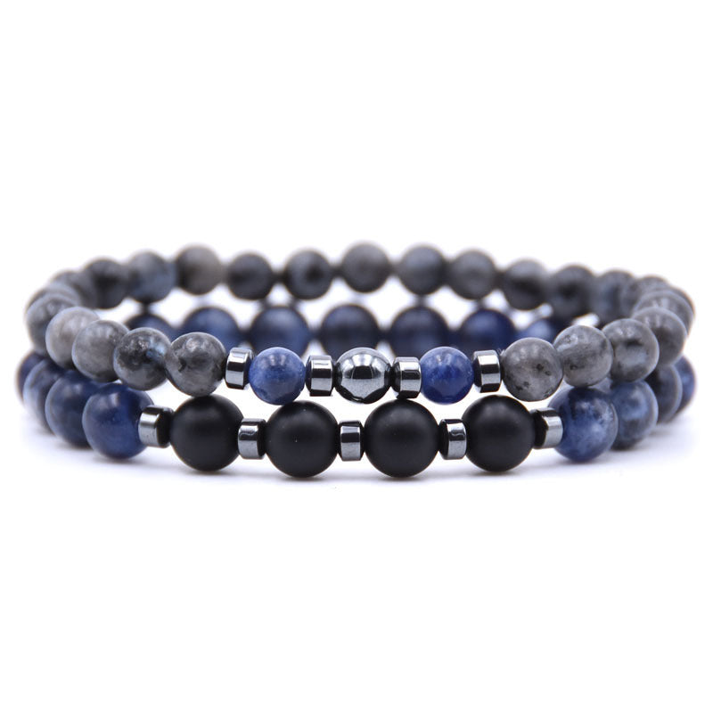 Natural Stone Bracelet With Alloy Accents Elastic Line Design For Women And Girls 19cm Modern Everyday Style A