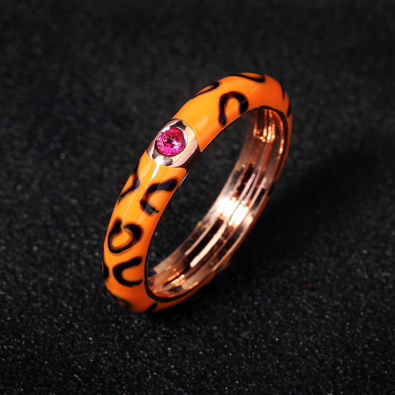 Gold Plated Oil Drip Ring With White Copper Inlay And Gemstone Accents Sizes 6 7 8 9 10 For Women And Men Everyday Wear