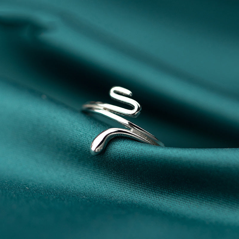 Silver Snake Ring For Women Korean Style Temperament Jewelry Fashionable Ring For Girls For Daily Wear Classic