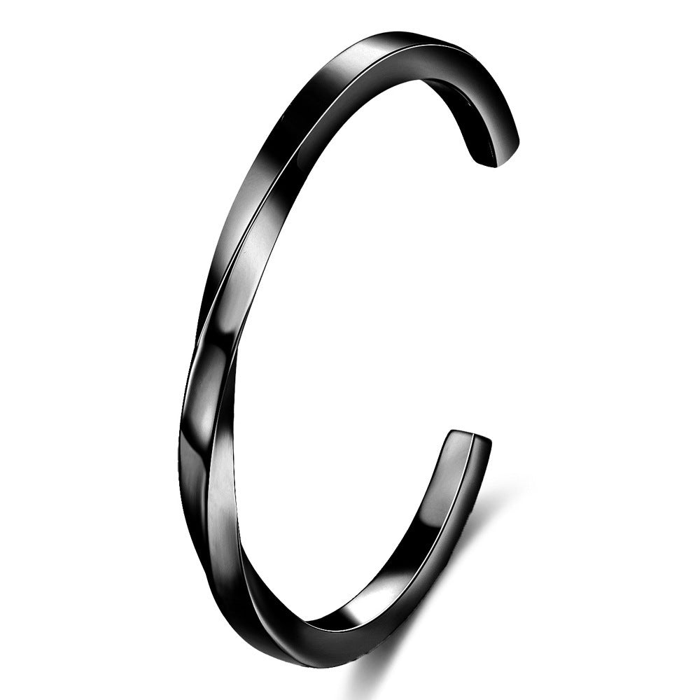 Stainless Steel C Shaped Bracelet Twisted Geometric Bangle Individually Packed for Weddings Birthdays Travelers