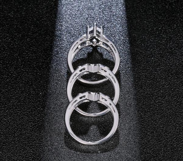 Zircon Couples Rings Set For Him And Her Elegant Engagement Wedding Promise Matching Bands For Anniversary And Gift