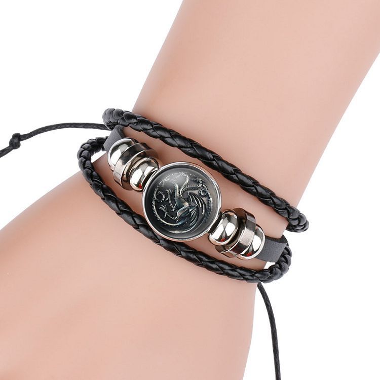 Unisex Leather Bracelets Animal Zodiac Design Woven Rope Wristband Individually Packed for Men and Women Style