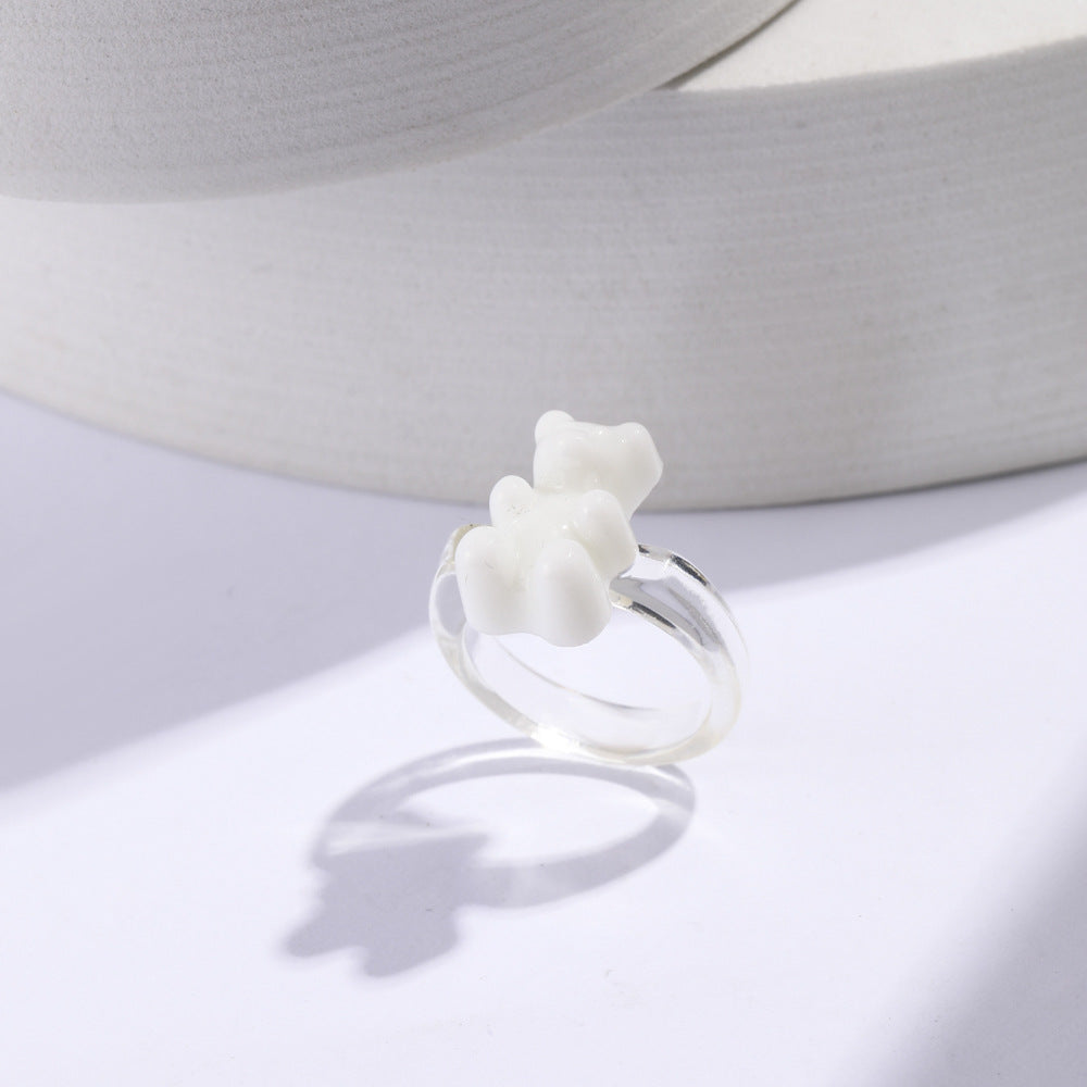 Unisex Bear Ring Geometric Design Electroplated Alloy Ring European And American Fashion Jewelry Everyday Wear