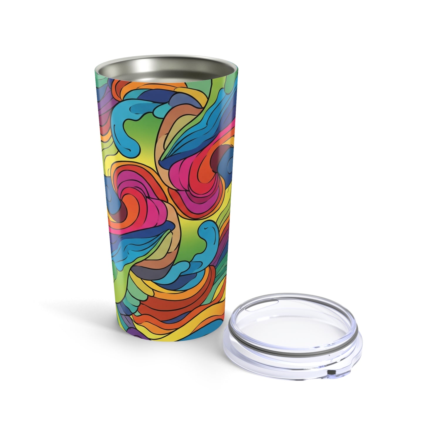 20oz Stainless Steel Tumbler With Printed Design Double Wall Vacuum Insulated Spill Resistant Thermal Beverage