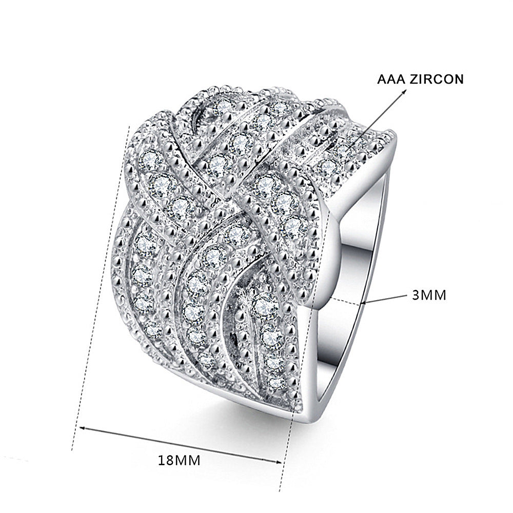 Rotating Rings Inlaid With Zircon Diamonds Copper Flower Design Style European and American Birthday Packaging