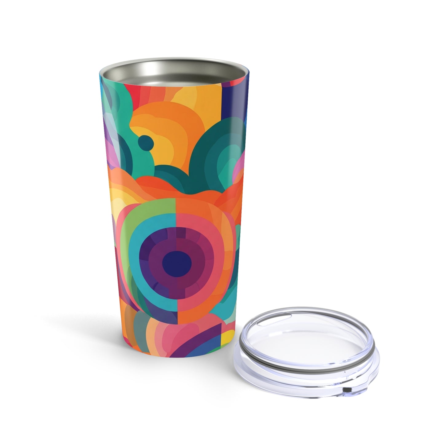 20 Ounces Stainless Steel Travel Mug Double Wall Vacuum Insulation Spill Resistant Dishwasher Safe Printed Coffee