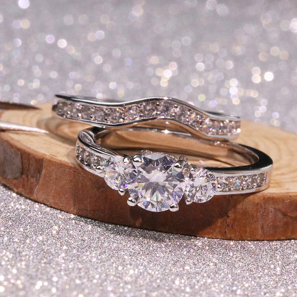 Womens Gold Plated Alloy Floral Ring With Artificial Gemstones Inlay For Wedding Anniversary Gift Sizes 5 6 7 8 9 10