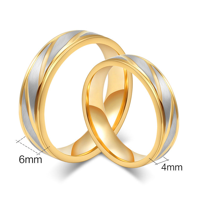 Stainless Steel Wedding Ring Set For Him And Her Channel Set 4mm And 6mm Band Jewelry For Couples Engagement Ring