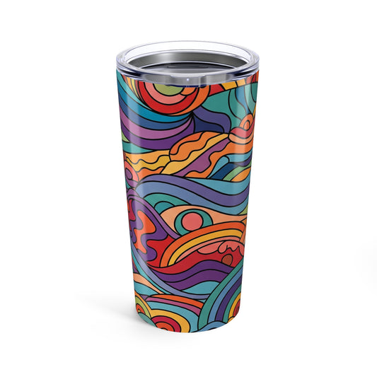 20 Oz Stainless Steel Printed Tumbler With Double Wall Vacuum Insulation Travel Coffee Cup Spill Resistant Design