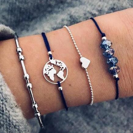 Womens Bracelet Sets Alloy Anklet Star Moon Design Romantic Jewelry For Women Girls Charm Fashion Elegant Cute