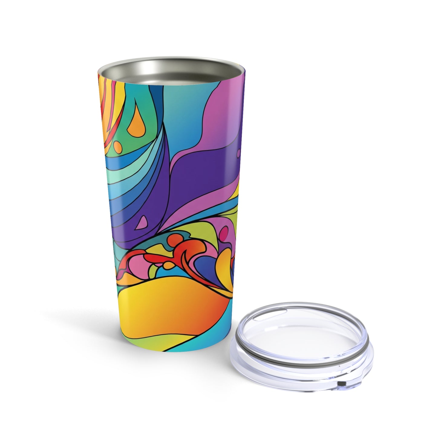 20 Oz Stainless Steel Tumbler With Double Wall Vacuum Insulation Spill Resistant Design That Keeps Beverages Hot