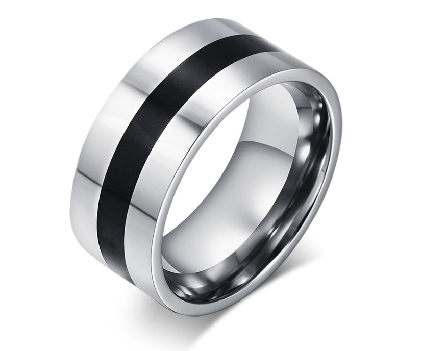Titanium Steel U Shape Ring Resin Inlay Stainless Steel Jewelry For Men And Women Modern Durable Design Unisex