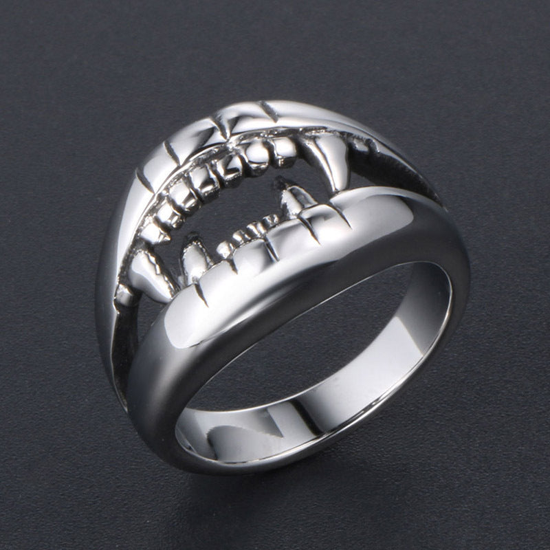 Mens Eagle Claw Ring Titanium Steel Vintage Polished Finish Durable Club Jewelry Accessory Bold Statement Jewelry