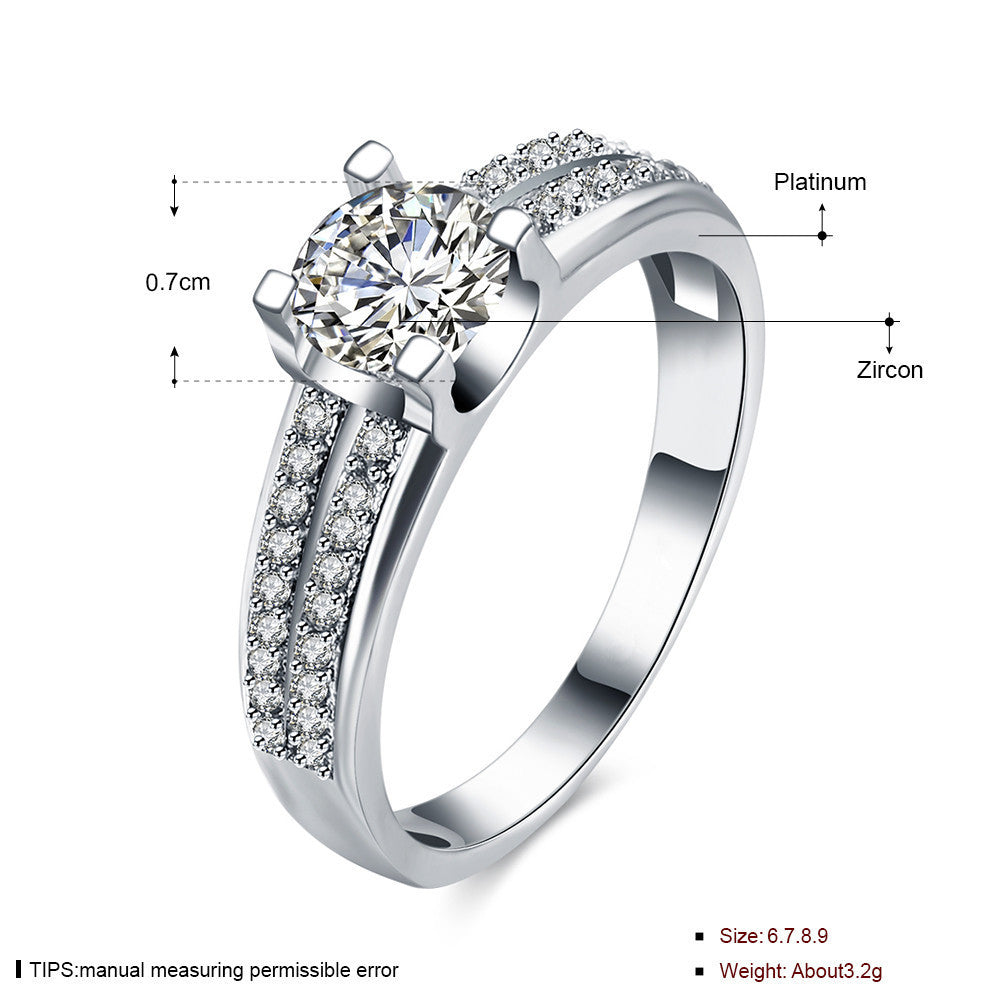 Couple Ring European American Style Platinum Plated Jewelry