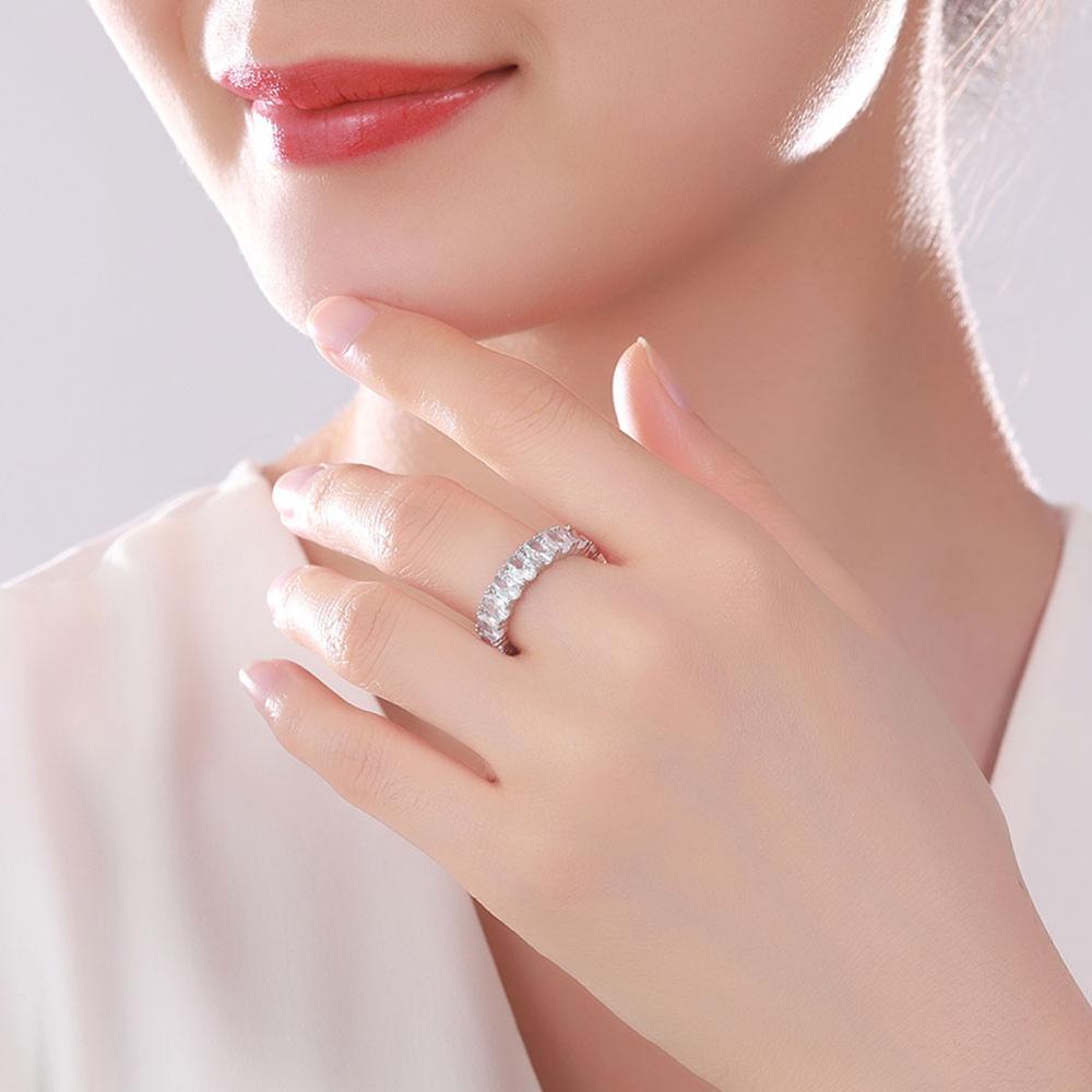 Egg Shaped Zircon Ring Geometric Copper Plated Electroplated Fashion Jewelry For Her Statement Gift Durable Quality