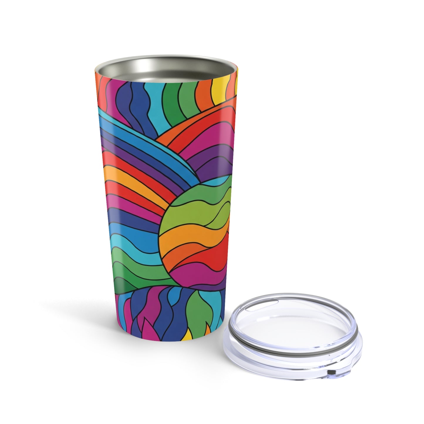 20oz Stainless Steel Tumbler With Double Wall Vacuum Insulation Leak Proof BPA Free Thermal Printed Travel Mug