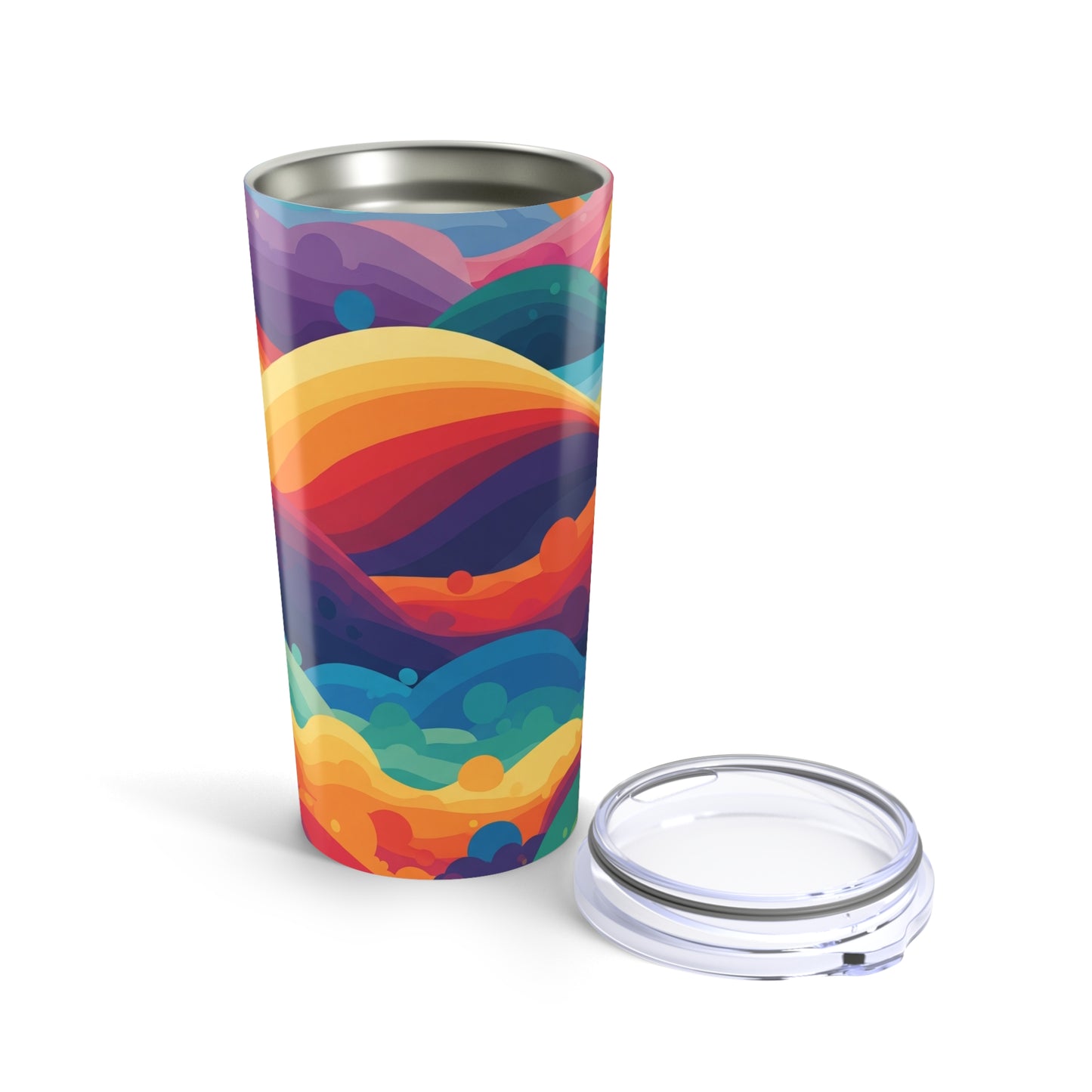 20oz Stainless Steel Tumbler With Vacuum Insulation Spill Resistant Lid For Hot Or Cold Beverages BPA Free Printed