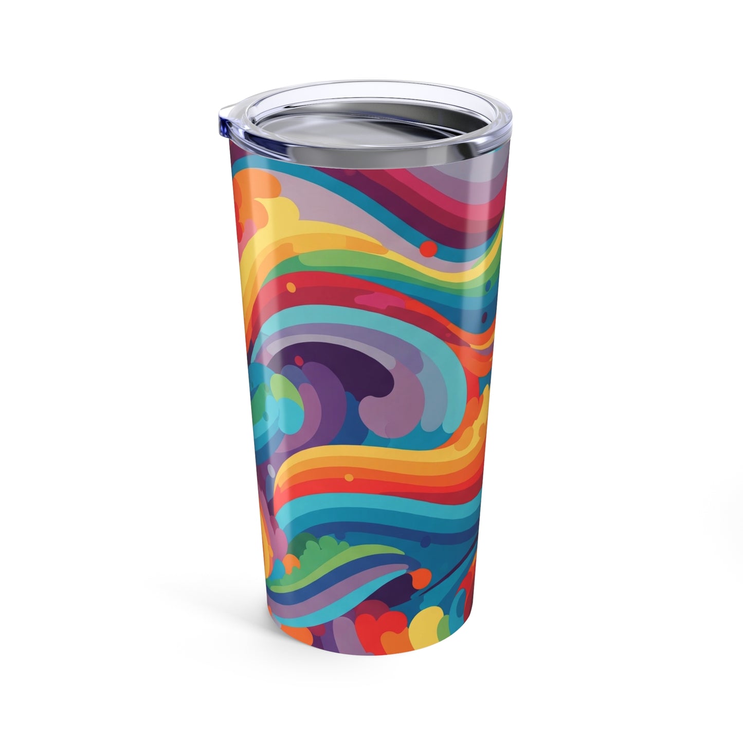 20 Oz Stainless Steel Tumbler Vibrant Printed Pattern Double Wall Vacuum Insulated Leak Proof BPA Free Travel Mug