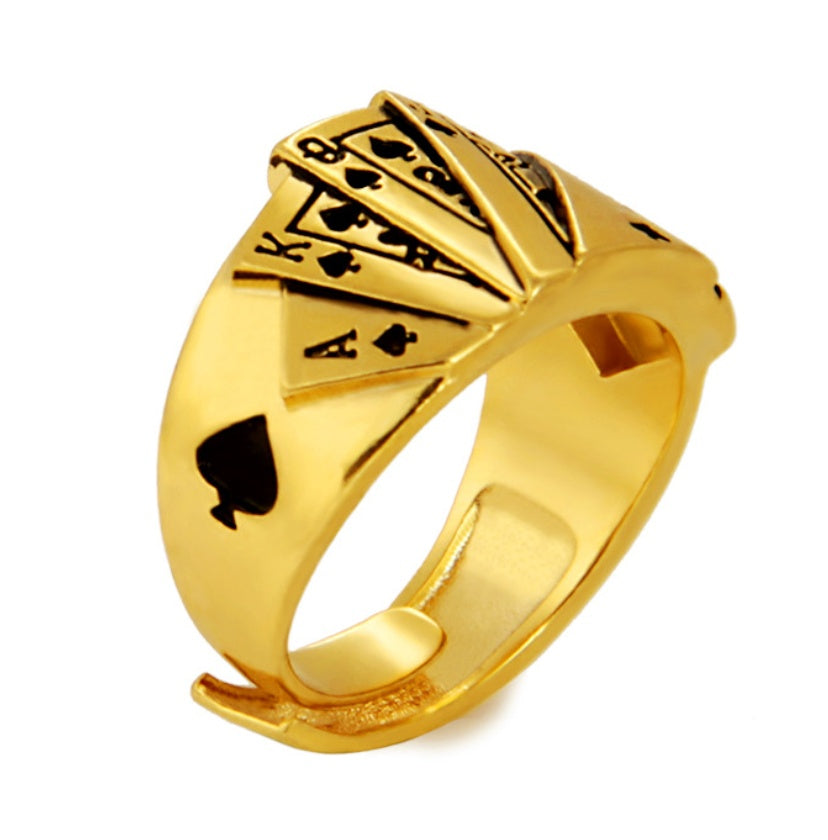 Unisex 24K Gold Plated Ring Diamond Shape Adjustable Opening Ethnic Inspired Brass Jewelry Men Women Shine Lux