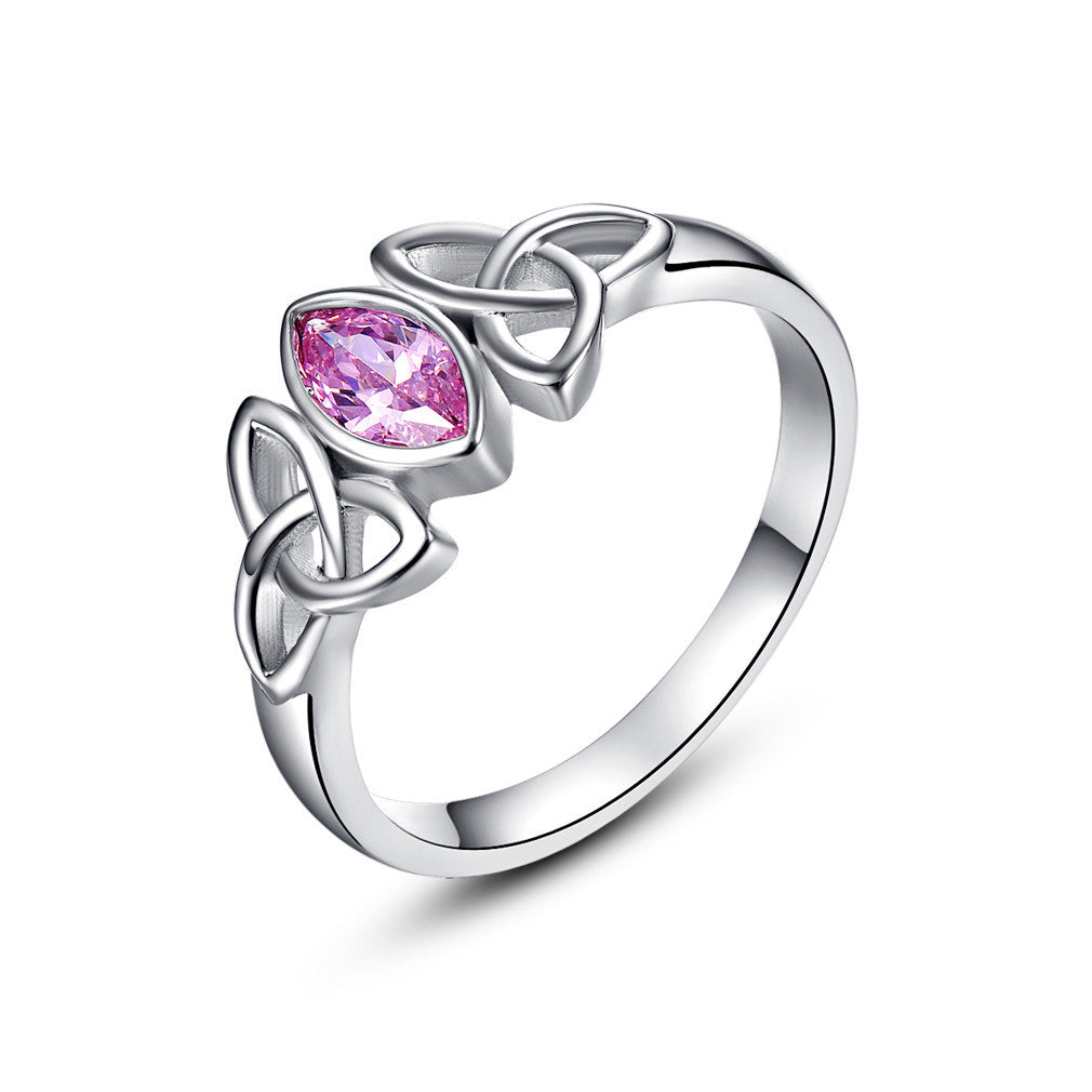 Diamond Shaped Ring Platinum Plated Copper Band White Gold Emerald Zircon Stones Fashion Jewelry Elegant Gift